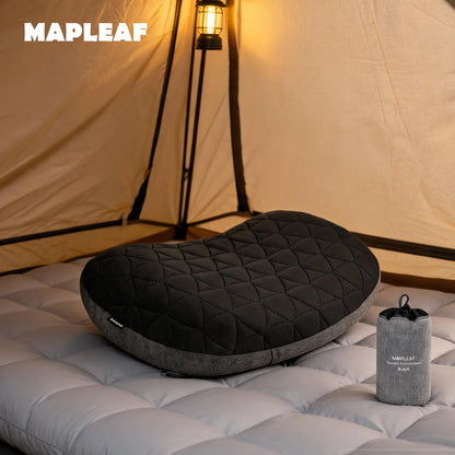 MAPLEAF Camping Pillow Inflatable Ergonomic Camp Pillow Removable Washable Cover Soft Lightweight Hiking Tent Pillow