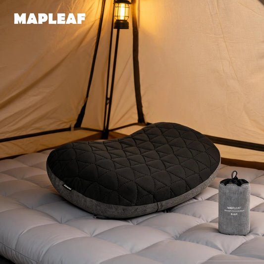 MAPLEAF Camping Pillow Inflatable Ergonomic Camp Pillow Removable Washable Cover Soft Lightweight Hiking Tent Pillow