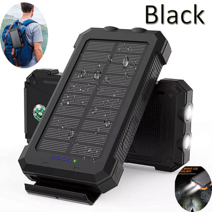 20000mAh Solar Power Bank Waterproof 2USB LED Battery Charger For Cell Phone