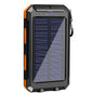 20000mAh Solar Power Bank Portable Solar Charger with Dual LED Flashlight & Compass Waterproof External Battery Pack for Mobile Phone Camping Hiking