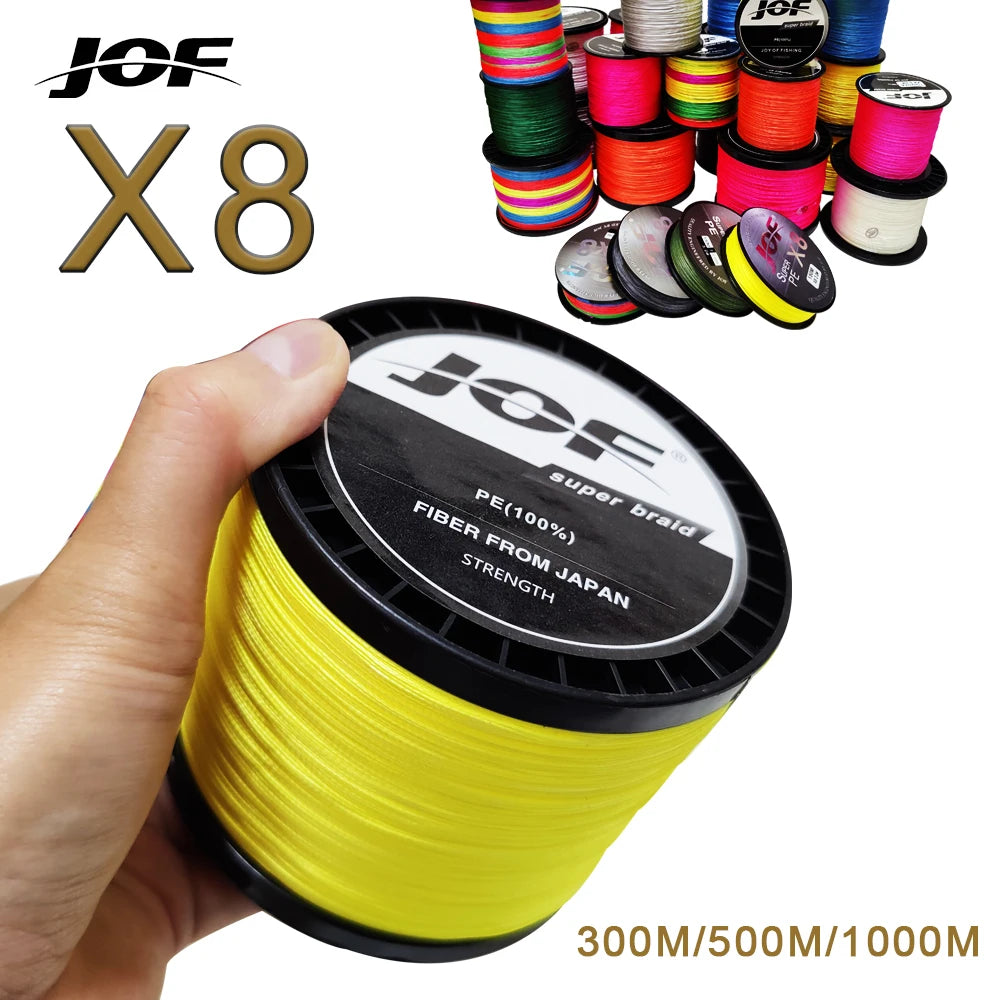JOF 8-Strand Braided Fishing Line – PE Super Strong Abrasion Resistant Fishing Line