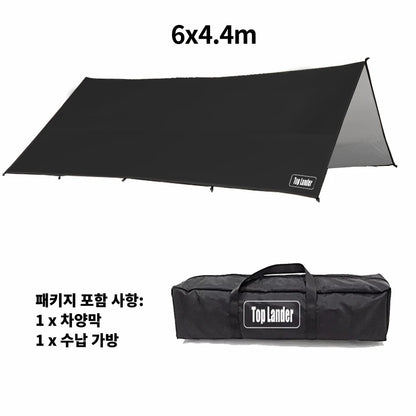 Top Lander 4 × 6m Camping Tarp – Waterproof Oxford Outdoor Sun Shelter - Bearkit