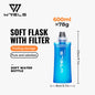WRELS Soft Water Bottle with Filter Ultralight Collapsible Water Filter Bottle Hydrapak Soft Flask for Hiking Camping Backpack