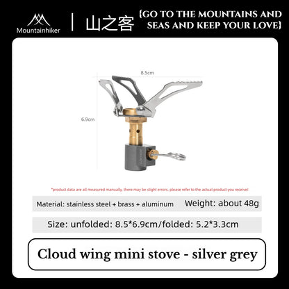 MK-3000W Mini Portable Camping Gas Burner 48g One-Piece Pocket Stove for Outdoor Hiking Picnic Cooking Furnace Folding Design