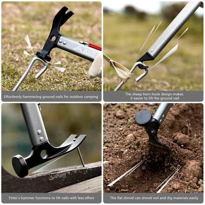 BISINNA Multi-functional Camping Hammer Outdoor Tent Stakes Multi-tool With Alumimum Alloy Handle Ultralight Camping Supplies