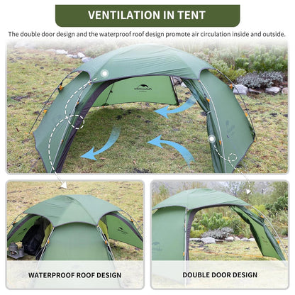 Naturehike Cloud Peak Camping Tent – Ultralight 2 Person 4-Season Tent - Bearkit