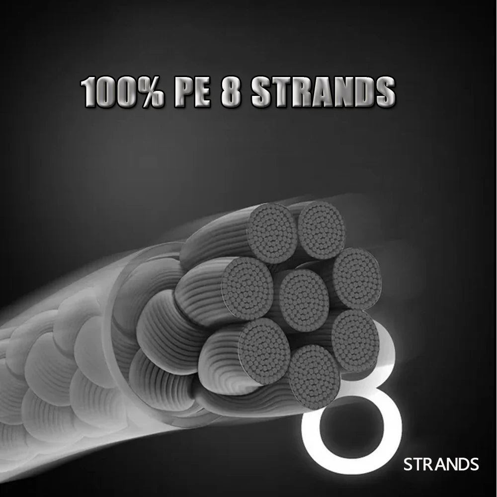JOF 8-Strand Braided Fishing Line – PE Super Strong Abrasion Resistant Fishing Line