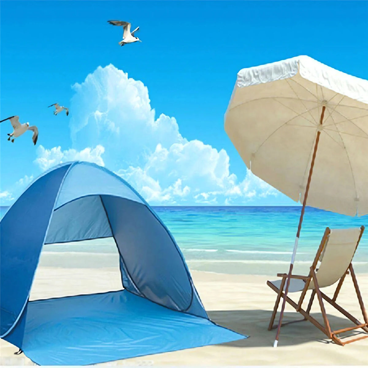 Automatic Pop-Up Beach & Camping Tent – 1-2 Person Sun Shelter - Bearkit