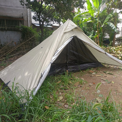 CZX-628 Trekking Pole Tent, 2 Person Ultralight pyramid Tent, 2 Person Tower Tent, No Trekking Pole, Total Weight 1.5kg Only