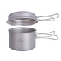 Boundless Voyage Titanium Pot Pan Set with Folding Handles Camping Cookware Hiking