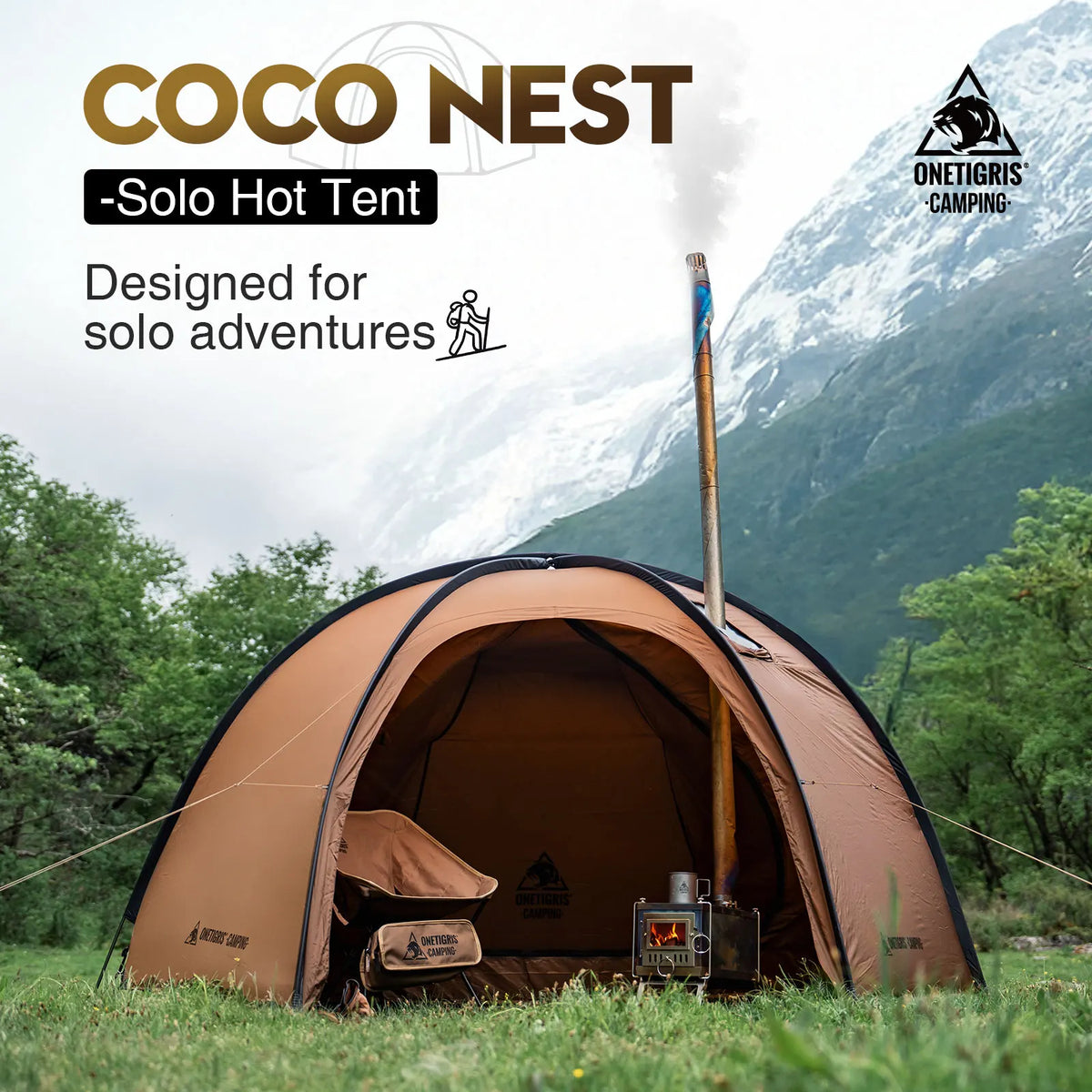 OneTigris Coco Nest Solo Dome Tent – 4 Season Hot Tent with Stove Jack - Bearkit
