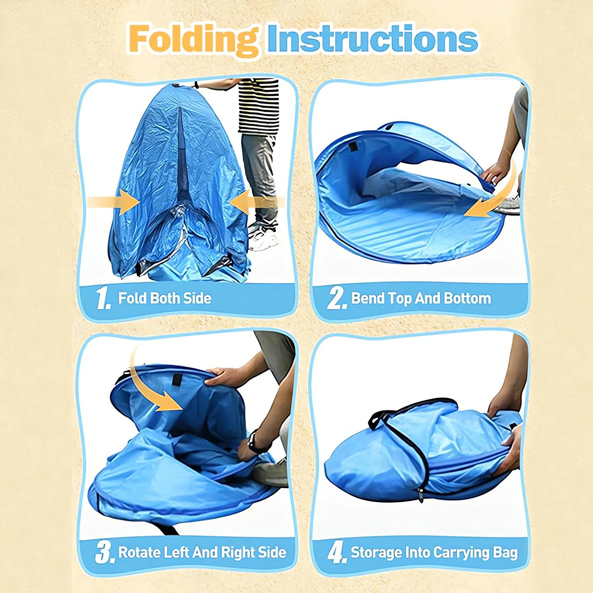 Automatic Pop-Up Beach & Camping Tent – 1-2 Person Sun Shelter - Bearkit