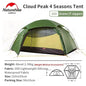 Naturehike Cloud Peak Camping Tent – Ultralight 2 Person 4-Season Tent - Bearkit