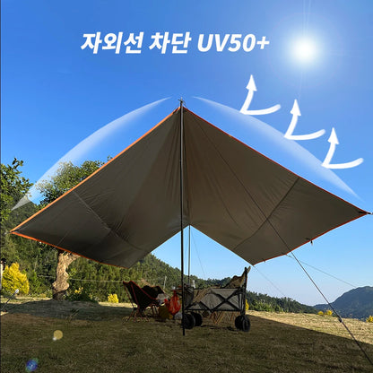 Top Lander 4 × 6m Camping Tarp – Waterproof Oxford Outdoor Sun Shelter - Bearkit
