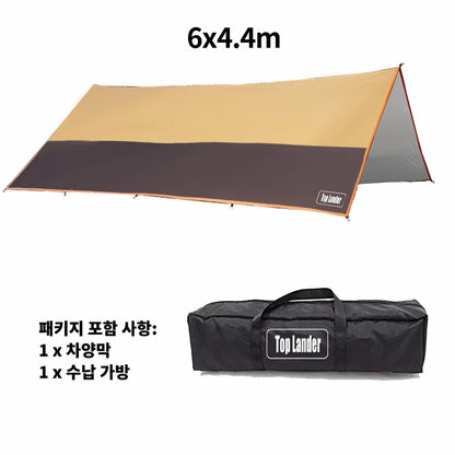 Top Lander 4 × 6m Camping Tarp – Waterproof Oxford Outdoor Sun Shelter - Bearkit