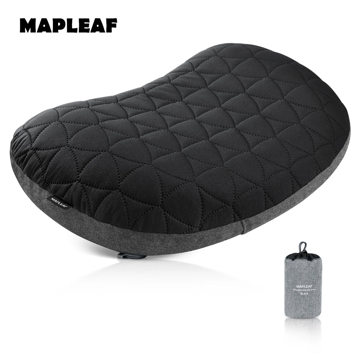 MAPLEAF Camping Pillow Inflatable Ergonomic Camp Pillow Removable Washable Cover Soft Lightweight Hiking Tent Pillow