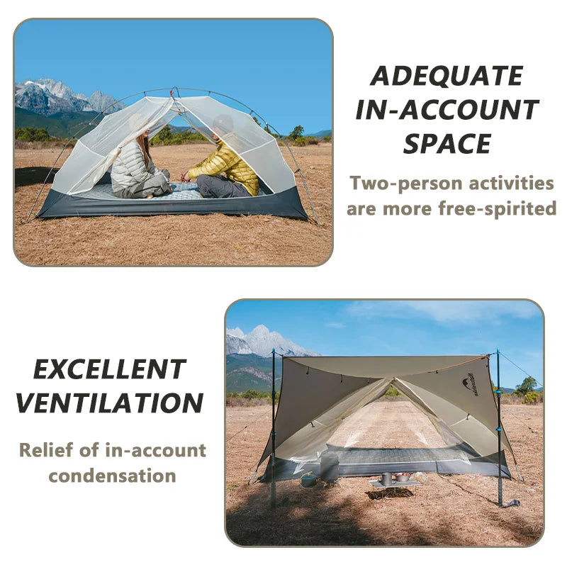 Naturehike Mongar 2 UL/PRO/Base Tent – Ultralight 2 Person Backpacking Tent - Bearkit