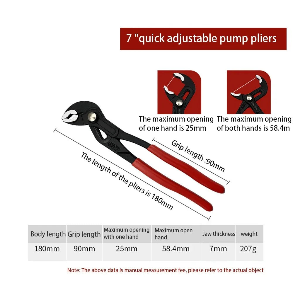 TINSOL 5 inch Mini Portable Adjustable Crescent Wrench Multi-Functional Pipe Pliers Spanner Pump Clamp for Home Repair Hand Tool