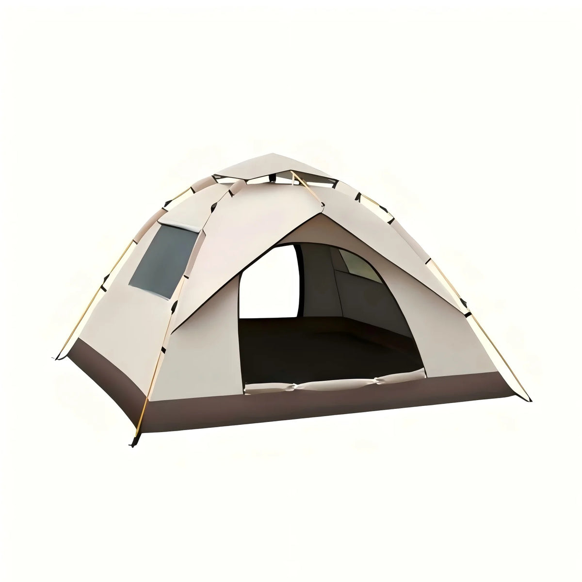 Automatic Pop-Up Camping Tent for 2–4 People – 2 Doors, 2 Mesh Windows & Mosquito Net