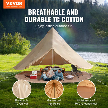 SucceBuy 3m Canvas Bell Tent – 4-Season Camping & Glamping Tent - Bearkit