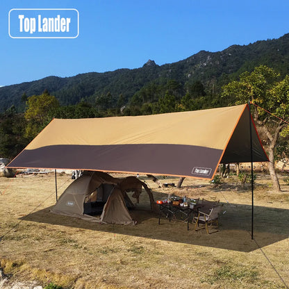 Top Lander 4 × 6m Camping Tarp – Waterproof Oxford Outdoor Sun Shelter - Bearkit