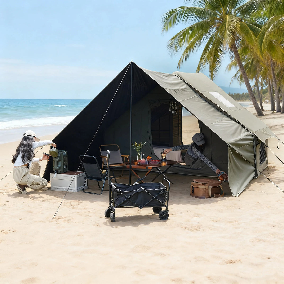 PAKICETUS Inflatable Camping Tent – 5-8 Person Family Glamping Tent - Bearkit