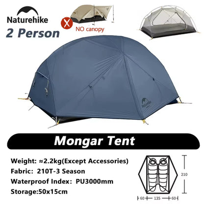 Naturehike Mongar 2 UL/PRO/Base Tent – Ultralight 2 Person Backpacking Tent - Bearkit