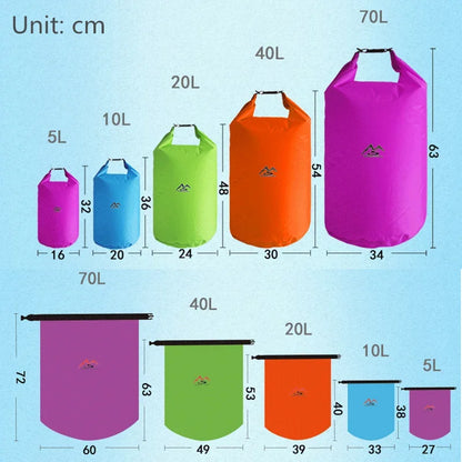5-70L Waterproof Bag Outdoor Dry Sack Floating Gear Bags For Boating Fishing Rafting Swimming Large Capacity Storage Pack Pouch