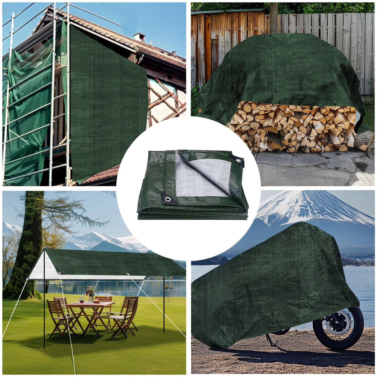 PE Tarp Waterproof Large Sheet Rain Cover Tarpaulin Canopy Awning Camping Car Truck Garden Furniture Pergola Patio Sunshade Net