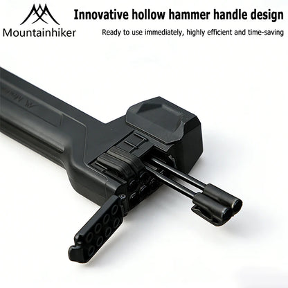 Multifunctional Tent Hammer + Ground Stakes Kit, Ergonomic Grip Portable Outdoor Gear, Practical Peg Remover for Camping Hiking