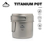 Widesea Ultralight Titanium Camping Pot 1100ml Foldable Handle Portable Outdoor Cookware with Mesh Bag for Backpacking Hiking Tr