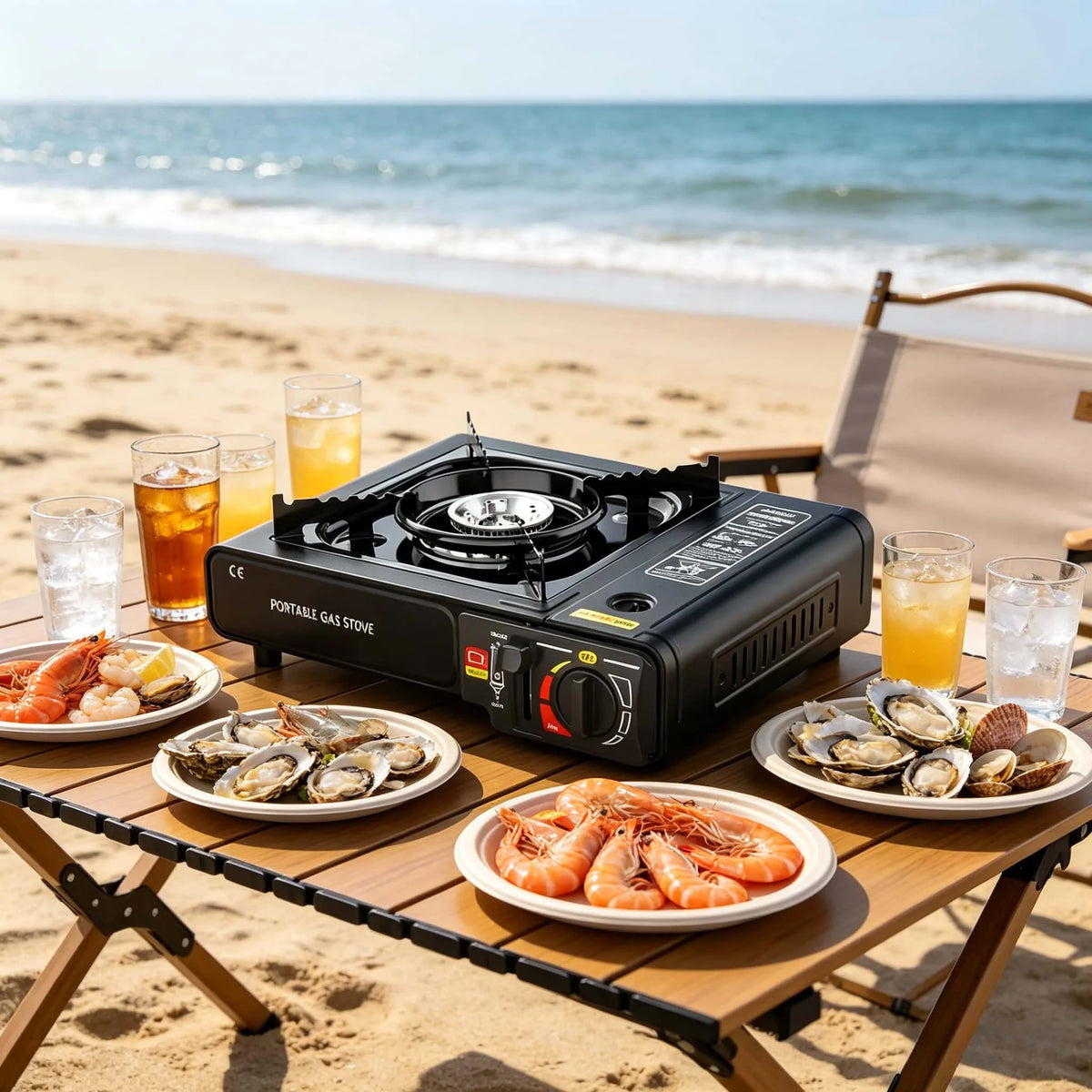 Portable Butane Camping Stove – 2.4kW Single Burner Outdoor Gas Cooker