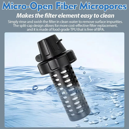 500ML Soft Water Bottle With Filter Ultralight Collapsible Water Filter Bottle Hydrapak Soft Flask for Hiking Camping Backpack