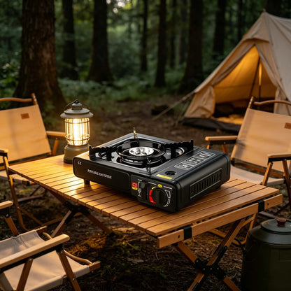 Portable Butane Camping Stove – 2.4kW Single Burner Outdoor Gas Cooker