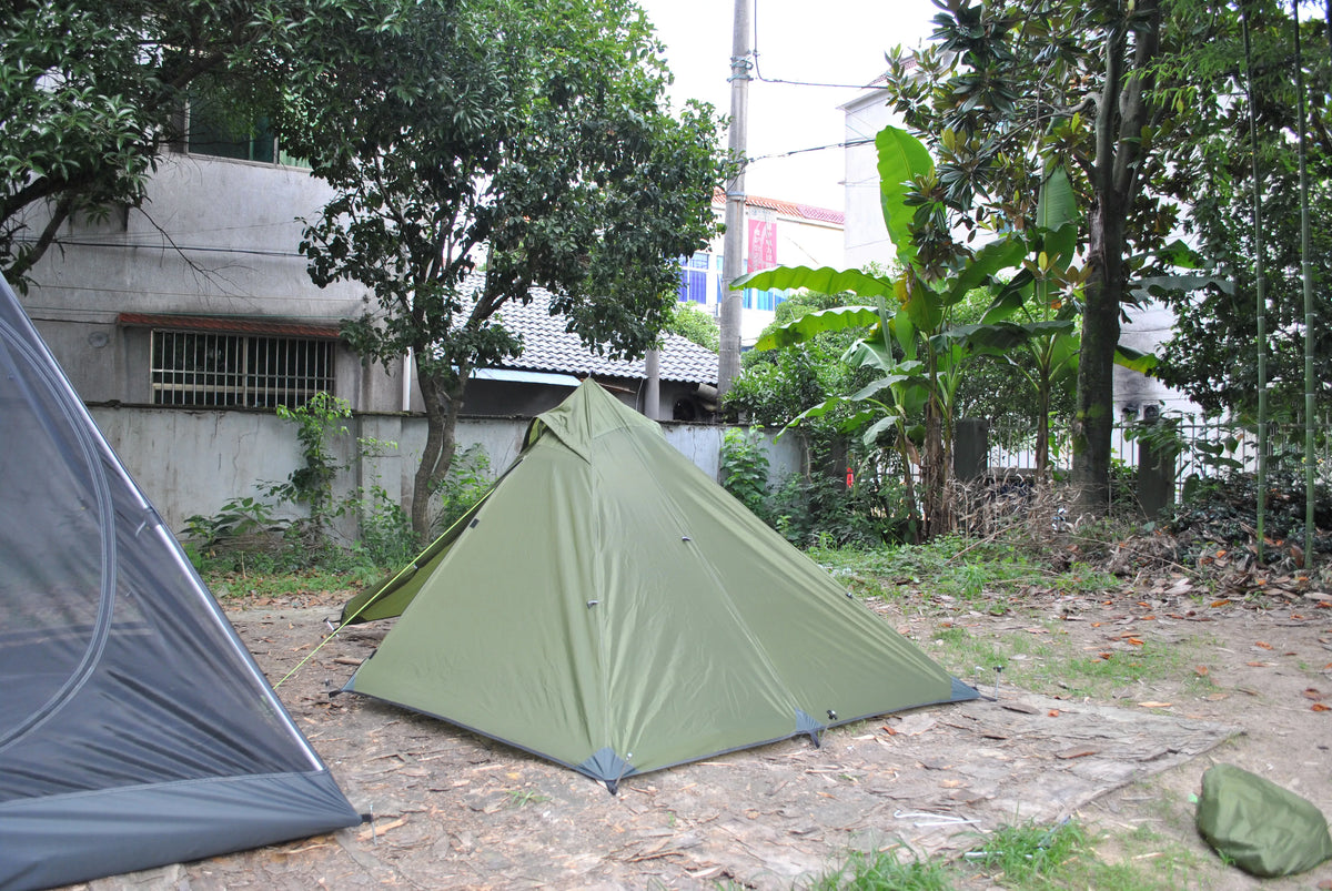 CZX-628 Trekking Pole Tent, 2 Person Ultralight pyramid Tent, 2 Person Tower Tent, No Trekking Pole, Total Weight 1.5kg Only