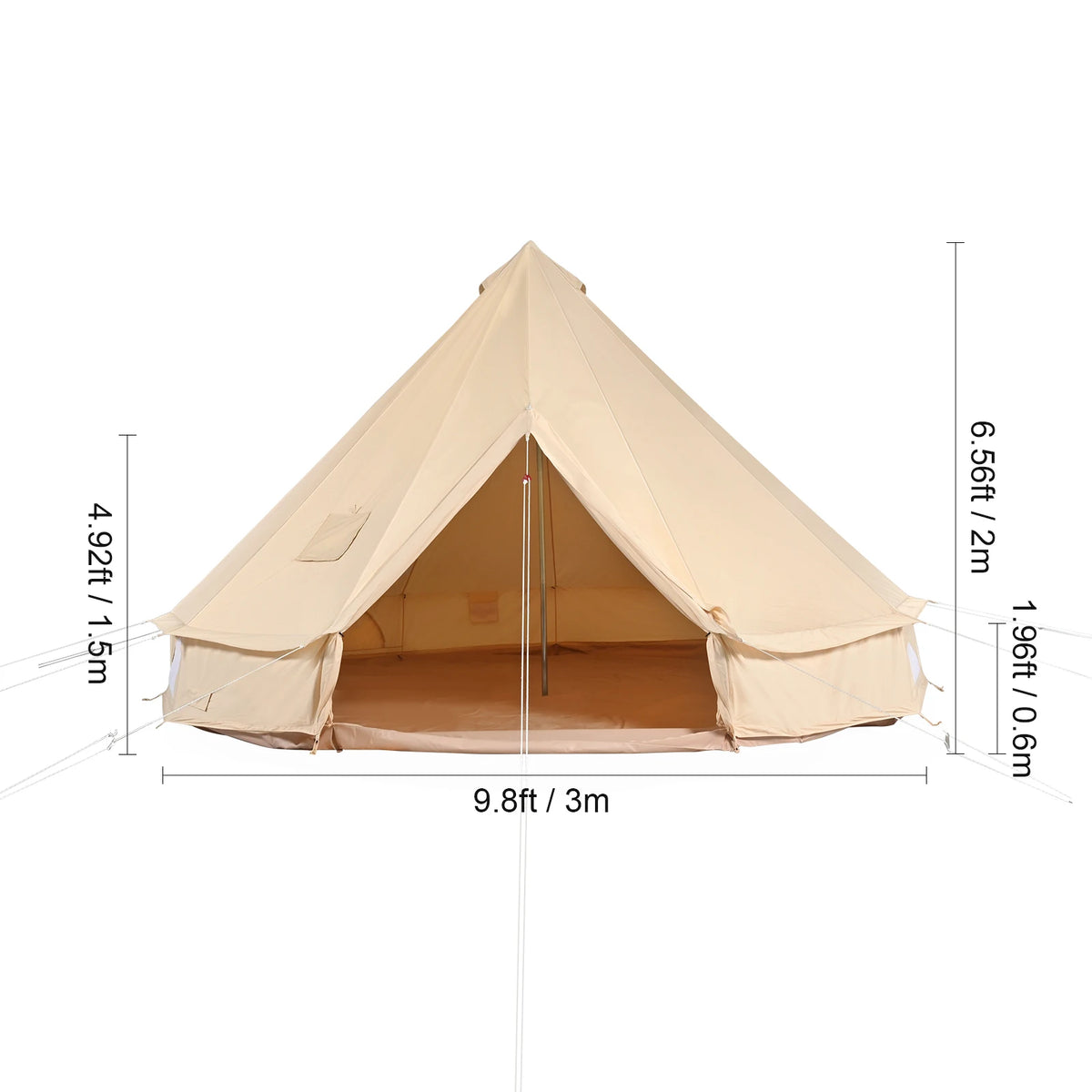 SucceBuy 3m Canvas Bell Tent – 4-Season Camping & Glamping Tent - Bearkit
