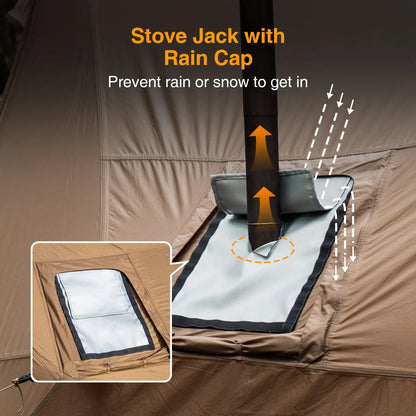 OneTigris ASH Hammock Canopy – 4 Season Hot Tent with Stove Jack - Bearkit