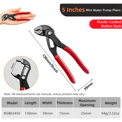 TINSOL 5 inch Mini Portable Adjustable Crescent Wrench Multi-Functional Pipe Pliers Spanner Pump Clamp for Home Repair Hand Tool