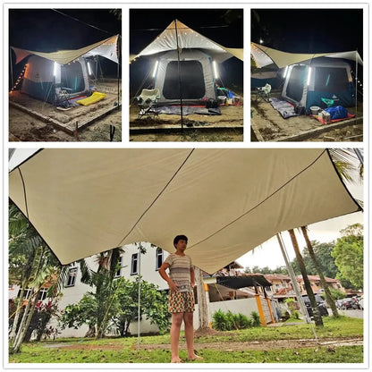 5.1m × 5.1m Large Camping Tarp – Waterproof Butterfly Sun Shelter - Bearkit
