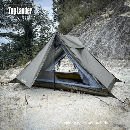 Ultralight 1–2 Person Backpacking Tent Trekking Pole Setup Waterproof Camping Tent Hiking Outdoor Travel Single Tent Solo Tent