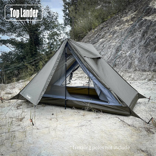 Ultralight 1–2 Person Backpacking Tent Trekking Pole Setup Waterproof Camping Tent Hiking Outdoor Travel Single Tent Solo Tent