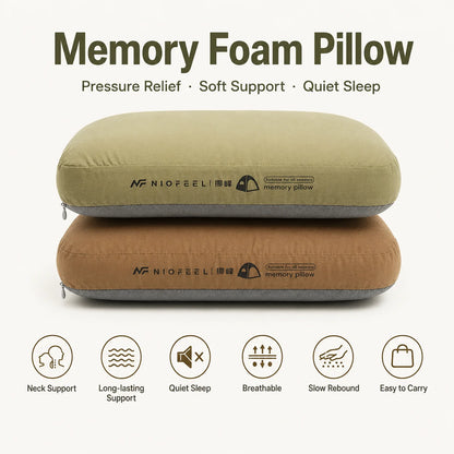 Soft Slow Rebound Memory Foam Pillow Outdoor Camping Travel Cervical Pillow Portable NoonBreak Pillow Neck Support Pillow
