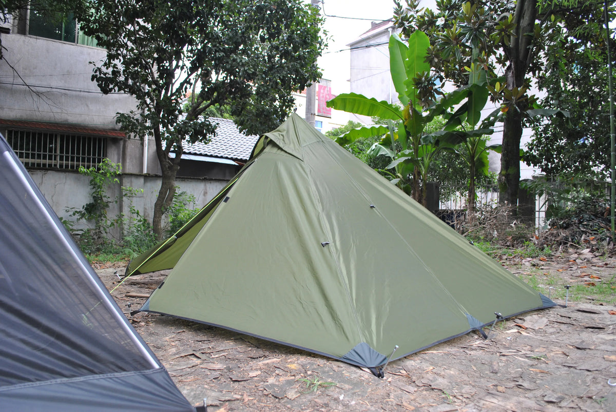 CZX-628 Trekking Pole Tent, 2 Person Ultralight pyramid Tent, 2 Person Tower Tent, No Trekking Pole, Total Weight 1.5kg Only