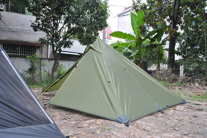 CZX-628 Trekking Pole Tent, 2 Person Ultralight pyramid Tent, 2 Person Tower Tent, No Trekking Pole, Total Weight 1.5kg Only