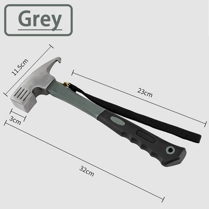 Portable Carbon Steel Camping Tent Hammer - Multifunction Tool for Peg Stake Puller, Mallet, Awning Canopy Remover & Extractor