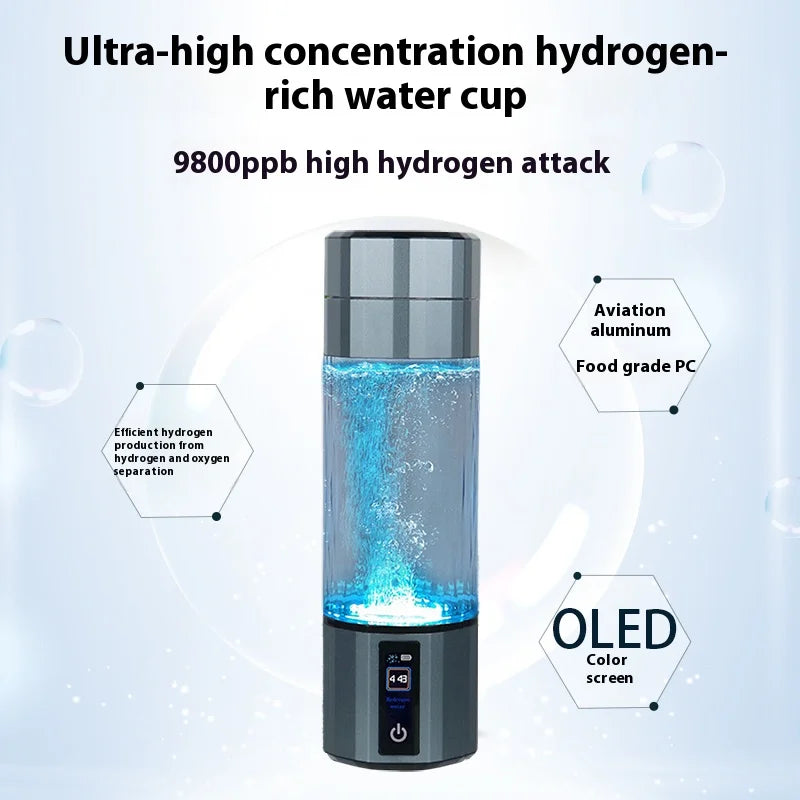 Wholesale Best Selling SPE PEM USB Rechargeable Portable 9800ppb H2 Rich Hydrogen Generator  Water Thermos Bottle for Gifts