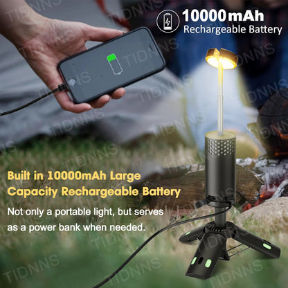 Telescopic Camping Light Rechargeable Fishing Lantern Dimming Night Atmosphere Light Emergency Light for Power Failure 10000mAh