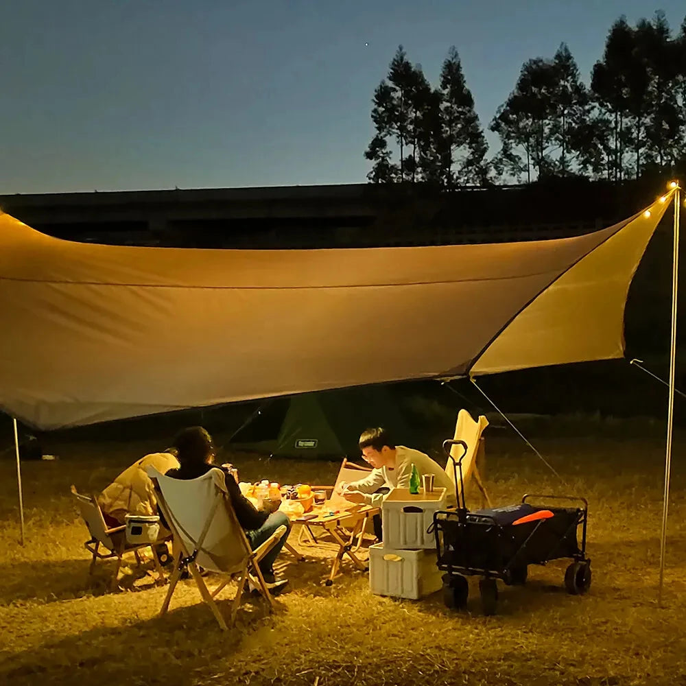 5.1m × 5.1m Large Camping Tarp – Waterproof Butterfly Sun Shelter - Bearkit