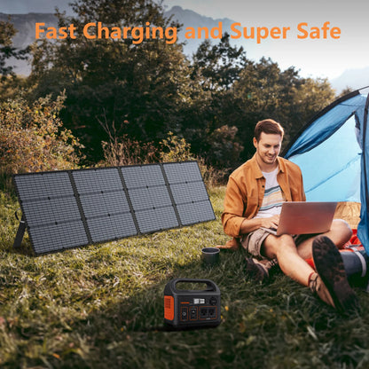 MHPOWOS Portable Solar Charger 40V 220W Foldable Solar Panel Kit for Jackery Bluetti Ecoflow Power Stations RV Camping Patio