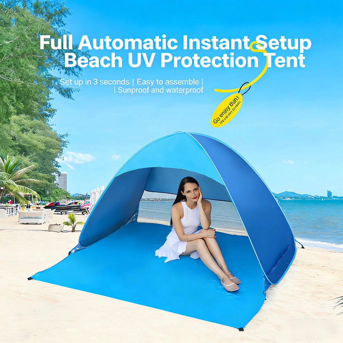 Automatic Pop-Up Beach & Camping Tent – 1-2 Person Sun Shelter - Bearkit
